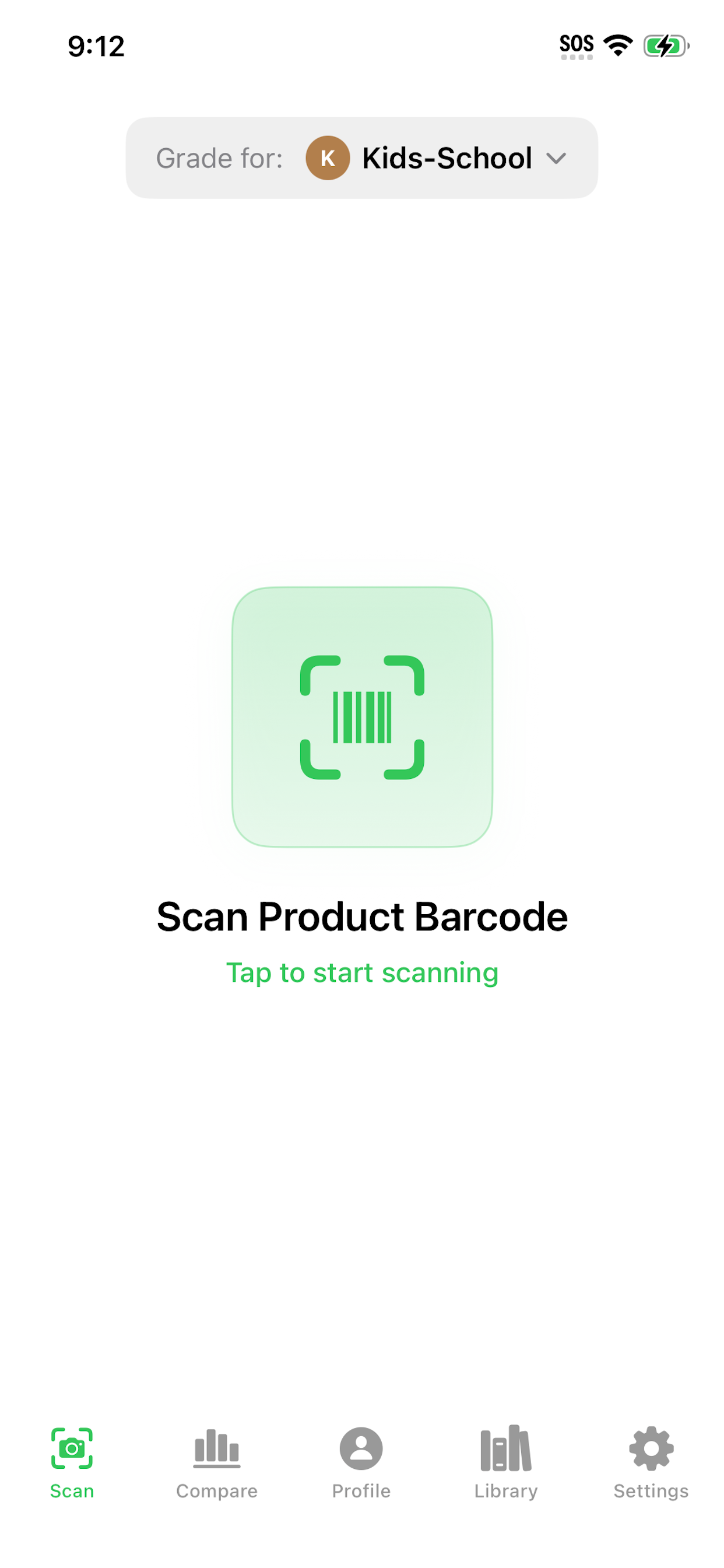 Scanning a product barcode with FoodGrader