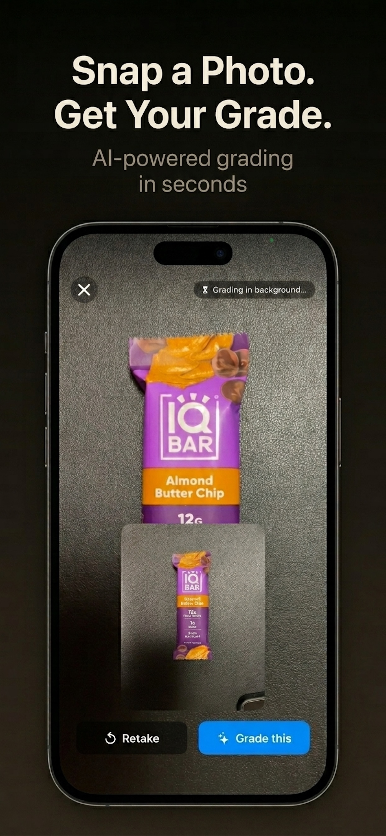 Camera-first Quick Grade: snap a photo, get a grade